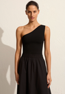 Matteau | Asymmetric Knit Tank -Black