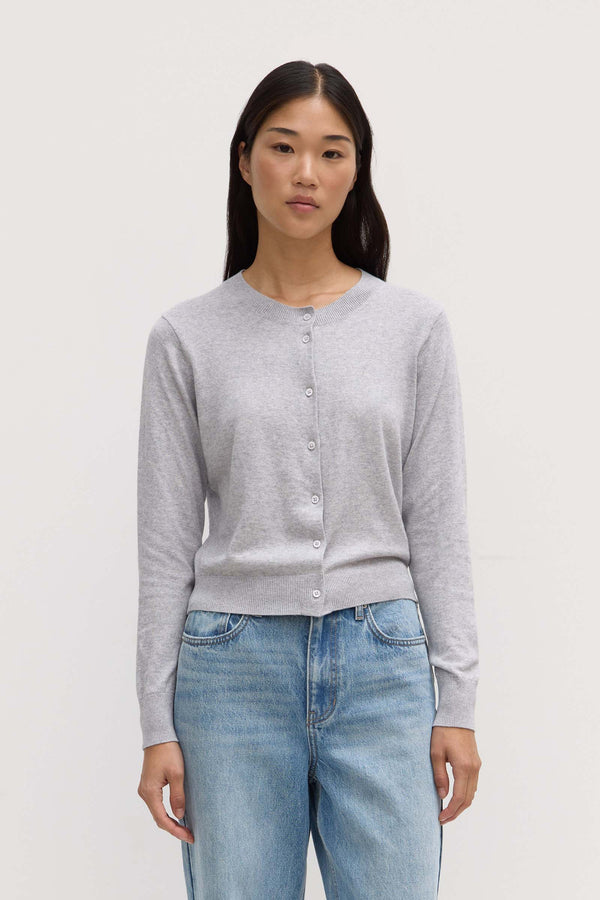 Assembly Label | Semra Cotton Cashmere Cardigan - Grey Marle