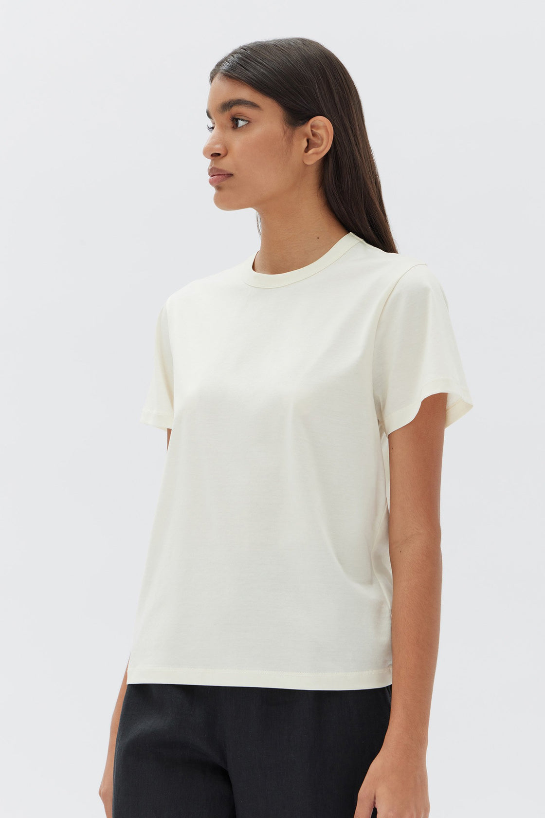 Assembly Label | Silk Blend Tee - Cream