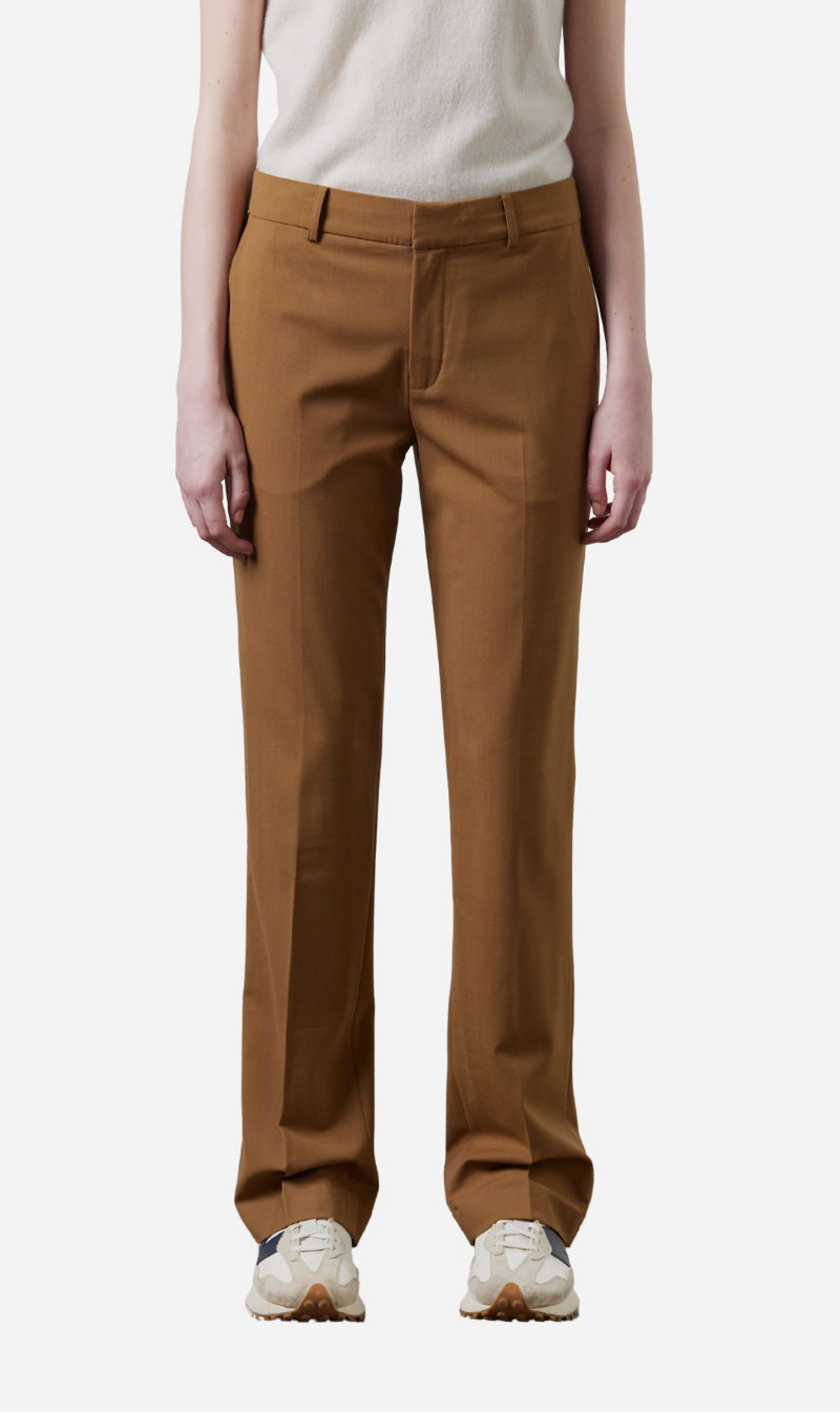 Laing | Bronson Mid Rise Split Hem Pant - Saddle