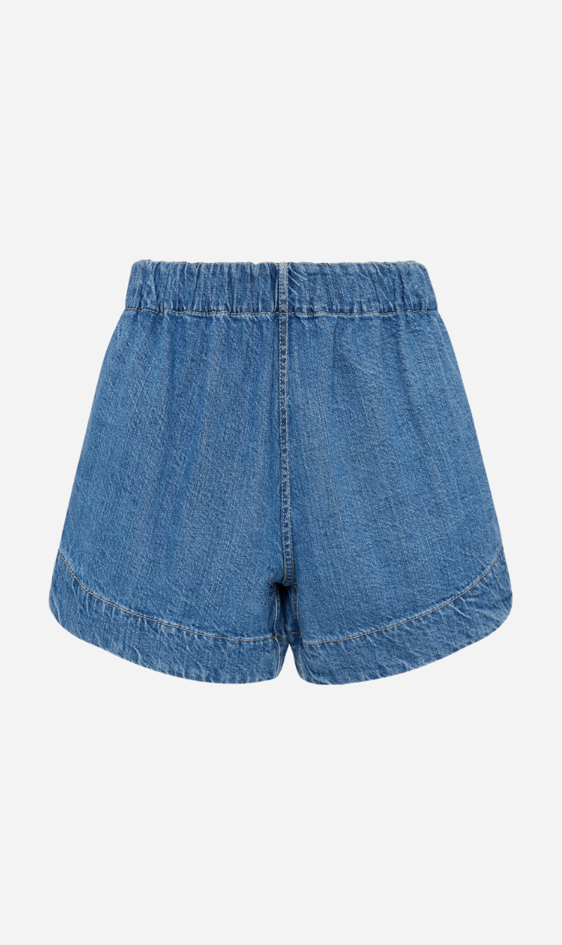 Bassike | Denim Pull On Mini Short - Light Authentic Blue