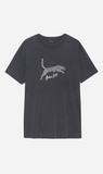 Anine Bing | Walker Tee Spotted Leopard - Washed Black