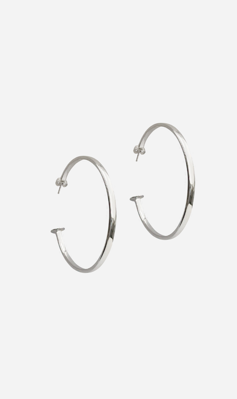 Mountain & Moon | Meesha Hoops - Silver