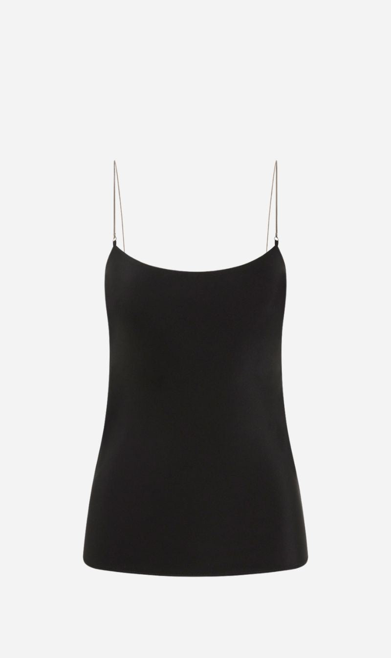 St Agni | Fine Chain Silk Cami - Black