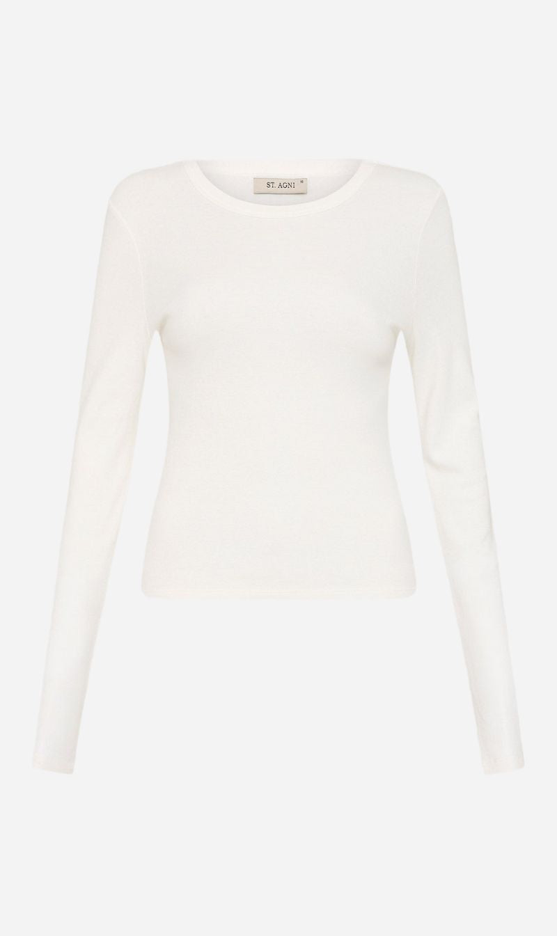 St Agni | Organic Cotton Long Sleeve Top - White