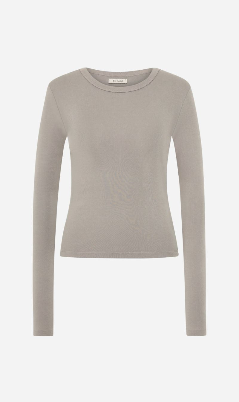 St Agni | Organic Cotton Long Sleeve Top - Slate