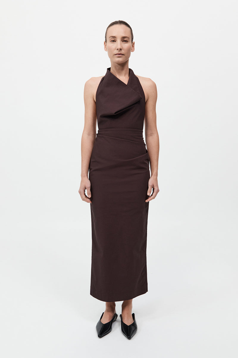 St Agni | Structural Tie Dress - Port