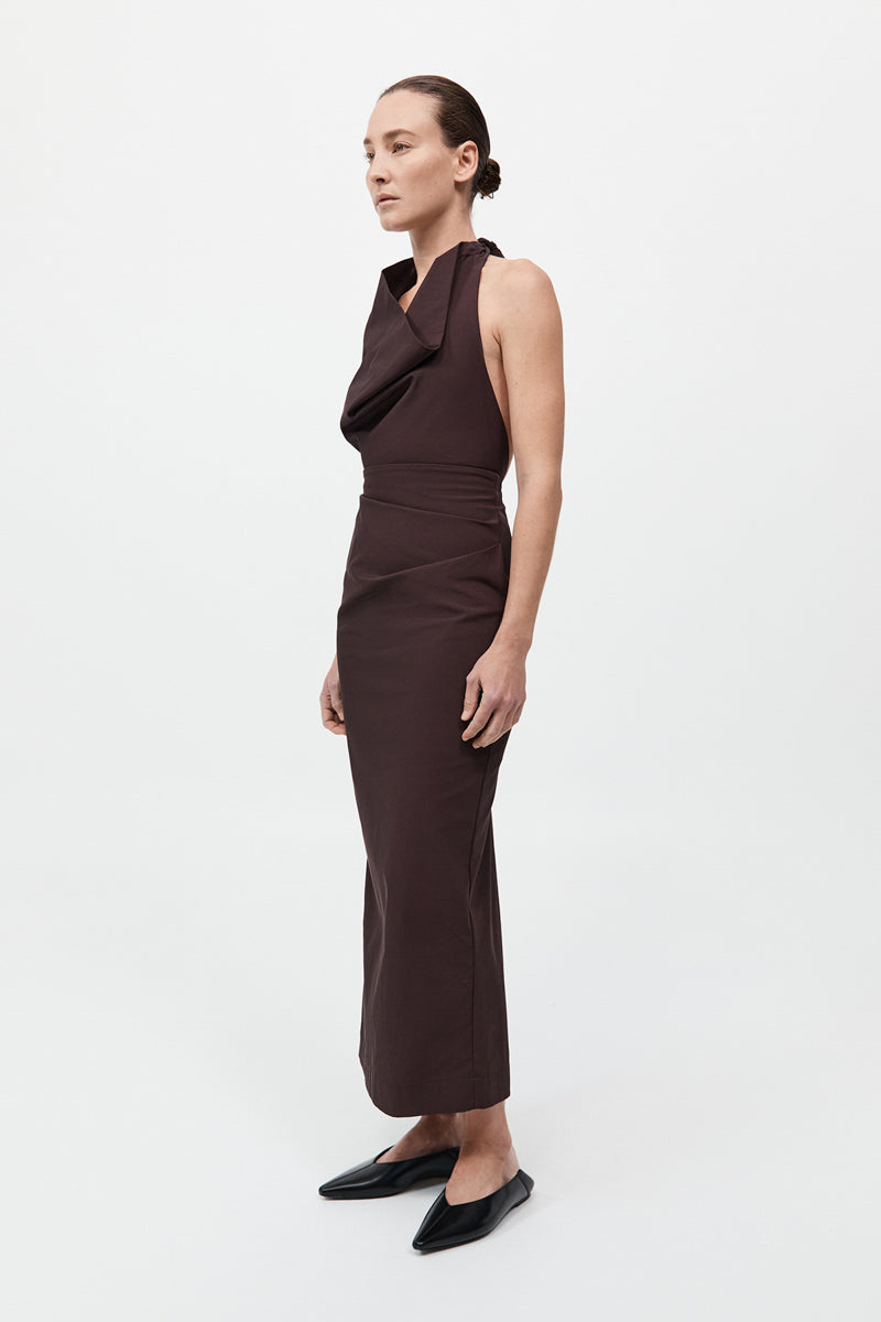 St Agni | Structural Tie Dress - Port