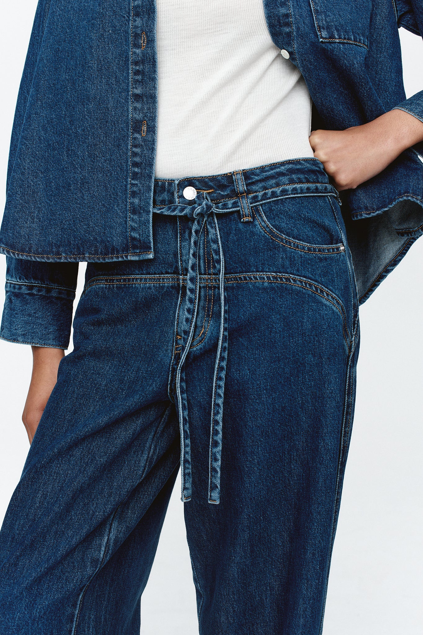 Marle | Tie Curve Seam Jean - Heritage Blue