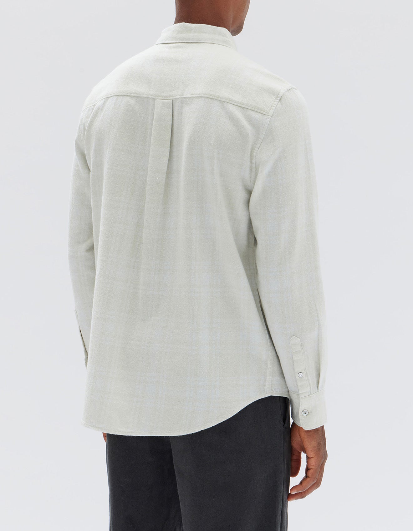 Assembly Label | Tanner Brushed Check Long Sleeve Shirt - Limestone Check