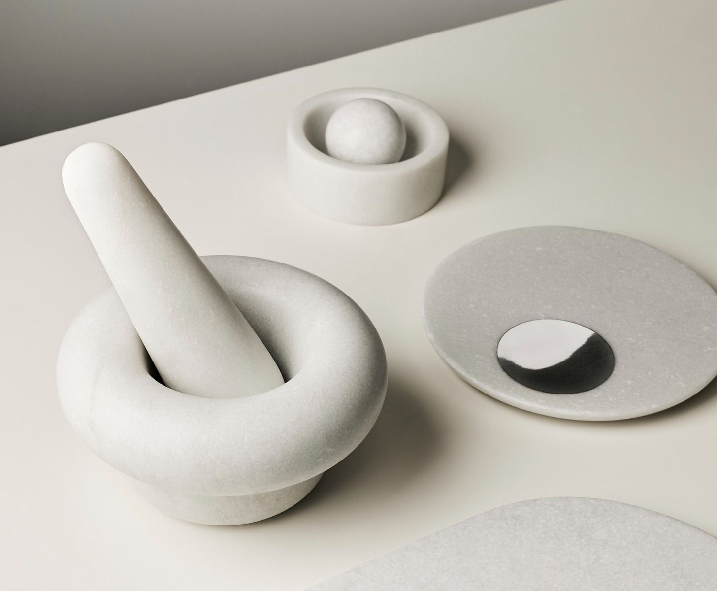 Tom Dixon | Stone Pestle & Mortar - White Morwad