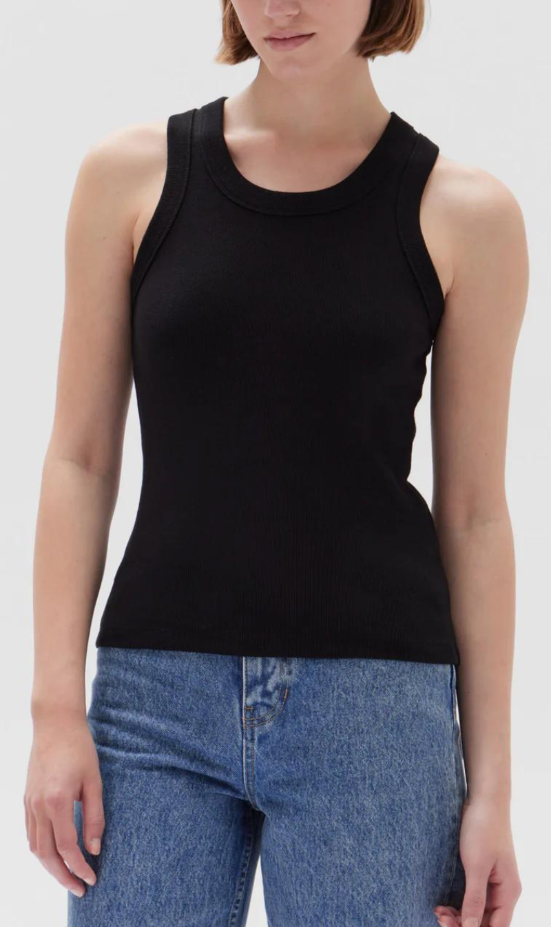 Assembly Label | New Miana Organic Rib Tank - True Black