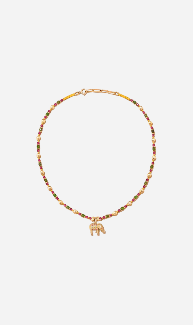 Tityaravy | Gaja Necklace - Rubellite / Diopsides