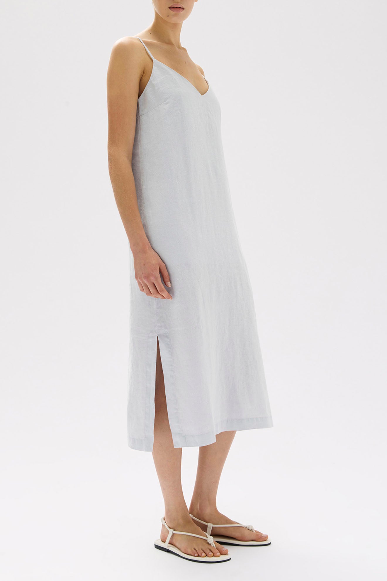 Assembly Label | Vallory Linen Slip Dress - Blue Haze