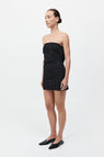 St Agni | Wool Drape Mini Dress - Black