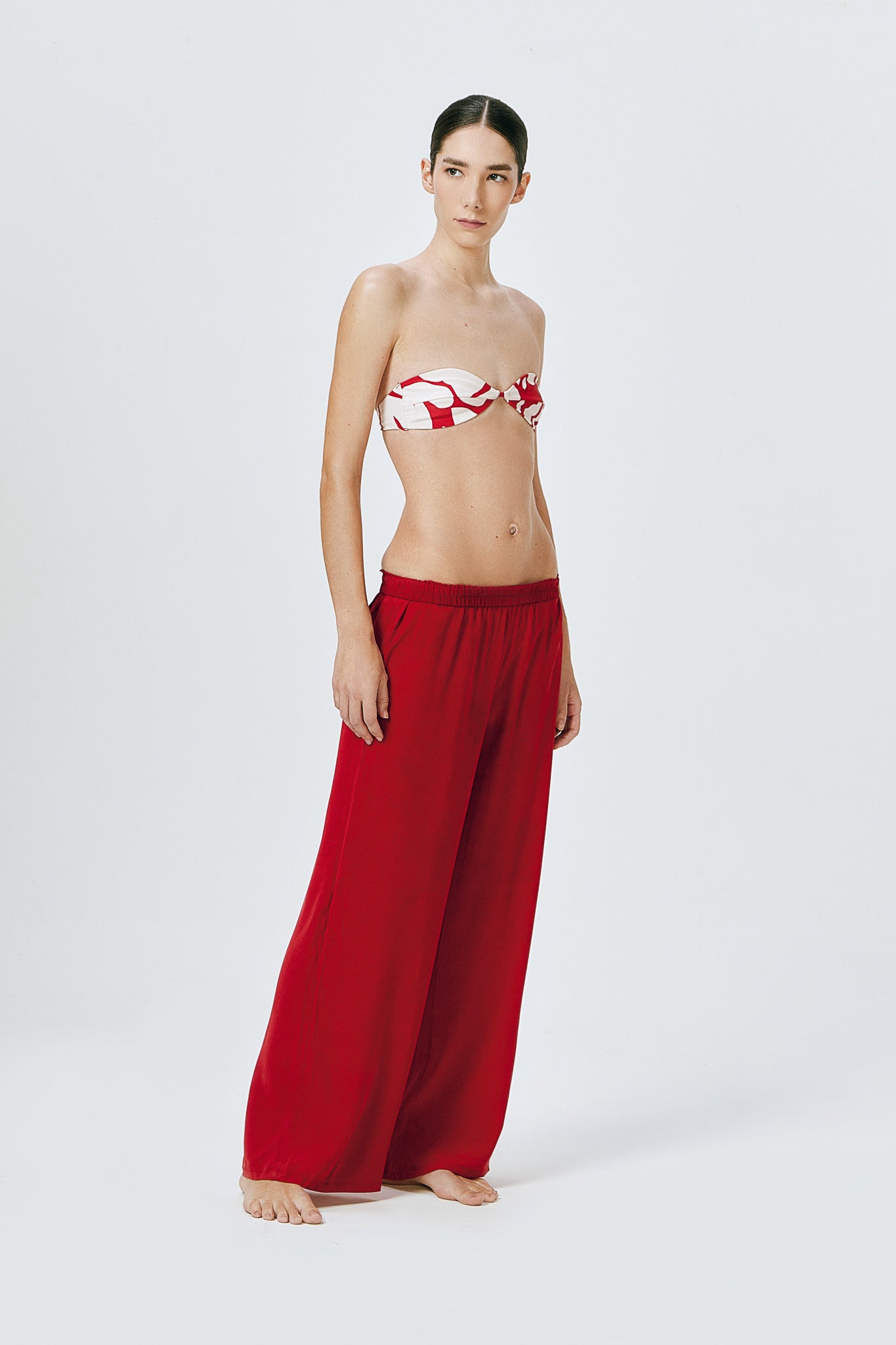 Ziah | Silk Trousers - Vermilion Red