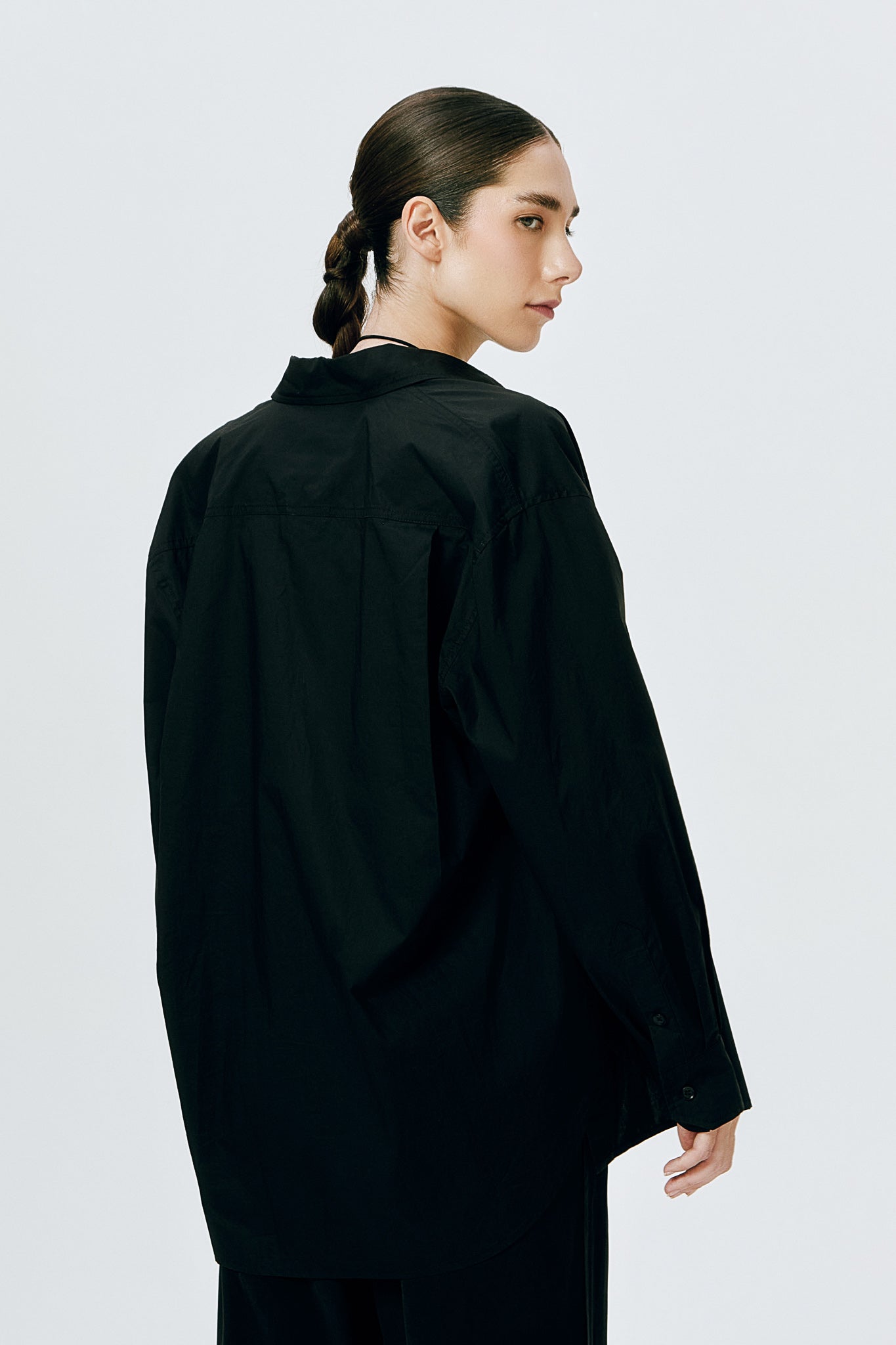 Ziah | Oversized Cotton Shirt - Black