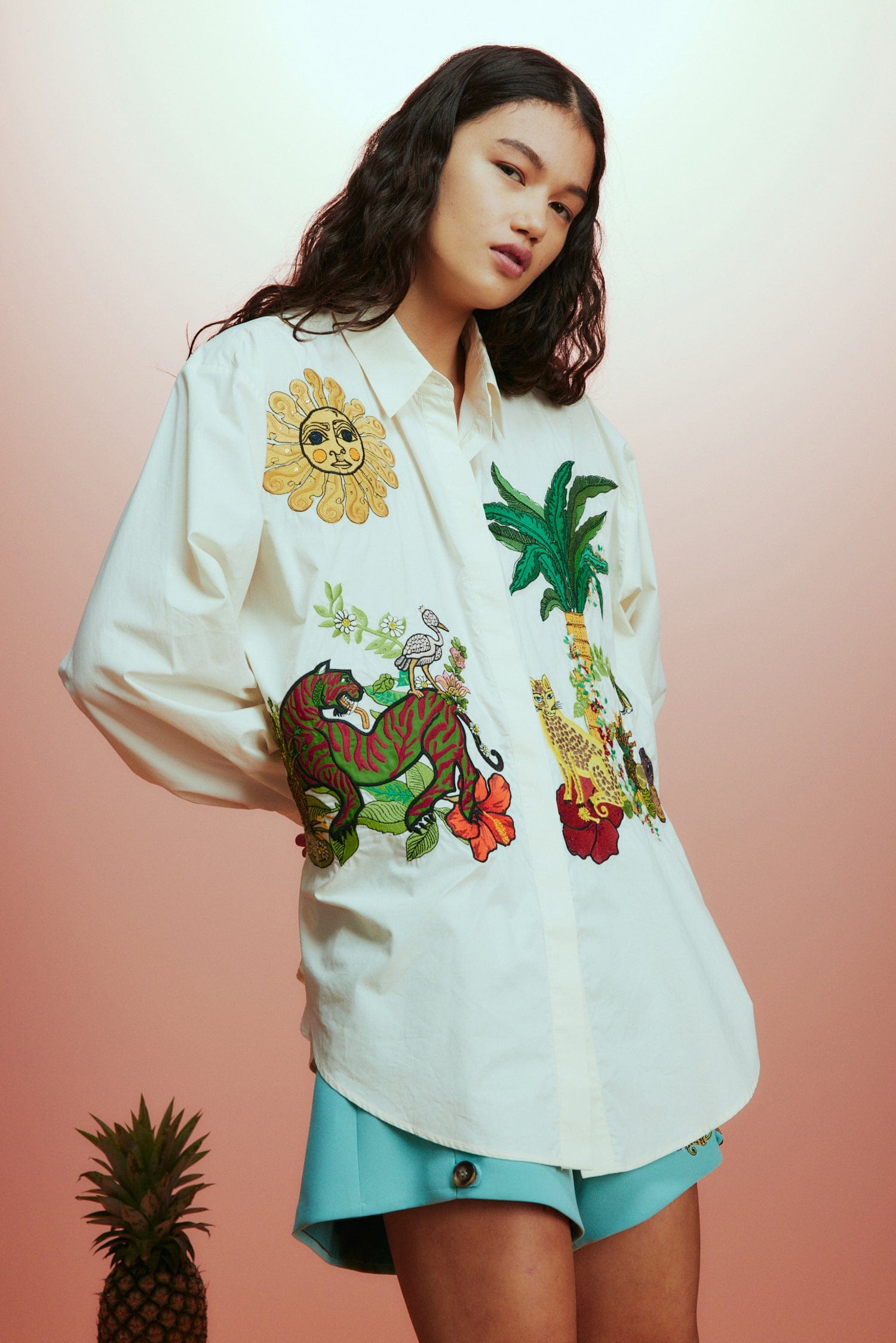 Alemais | Tiger Embroidered Shirt