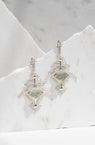 Zoe & Morgan | Apu Earrings - Silver/Green Amethyst/White Zircon