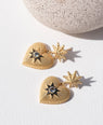 Zoe & Morgan | Brave Heart Earrings - Gold/Aquamarine