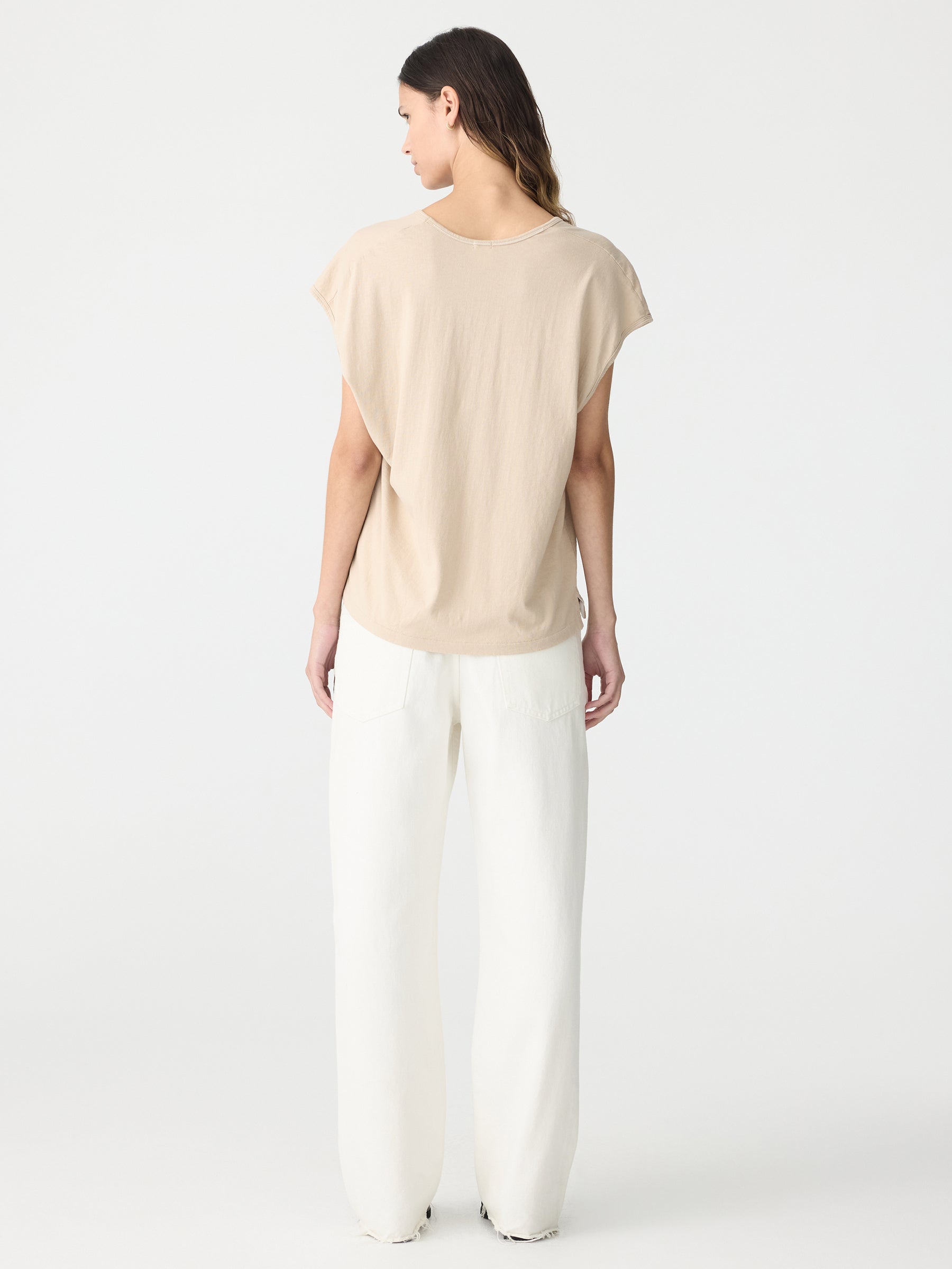 Bassike | Fine Bind Scoop Neck Tank - Dune