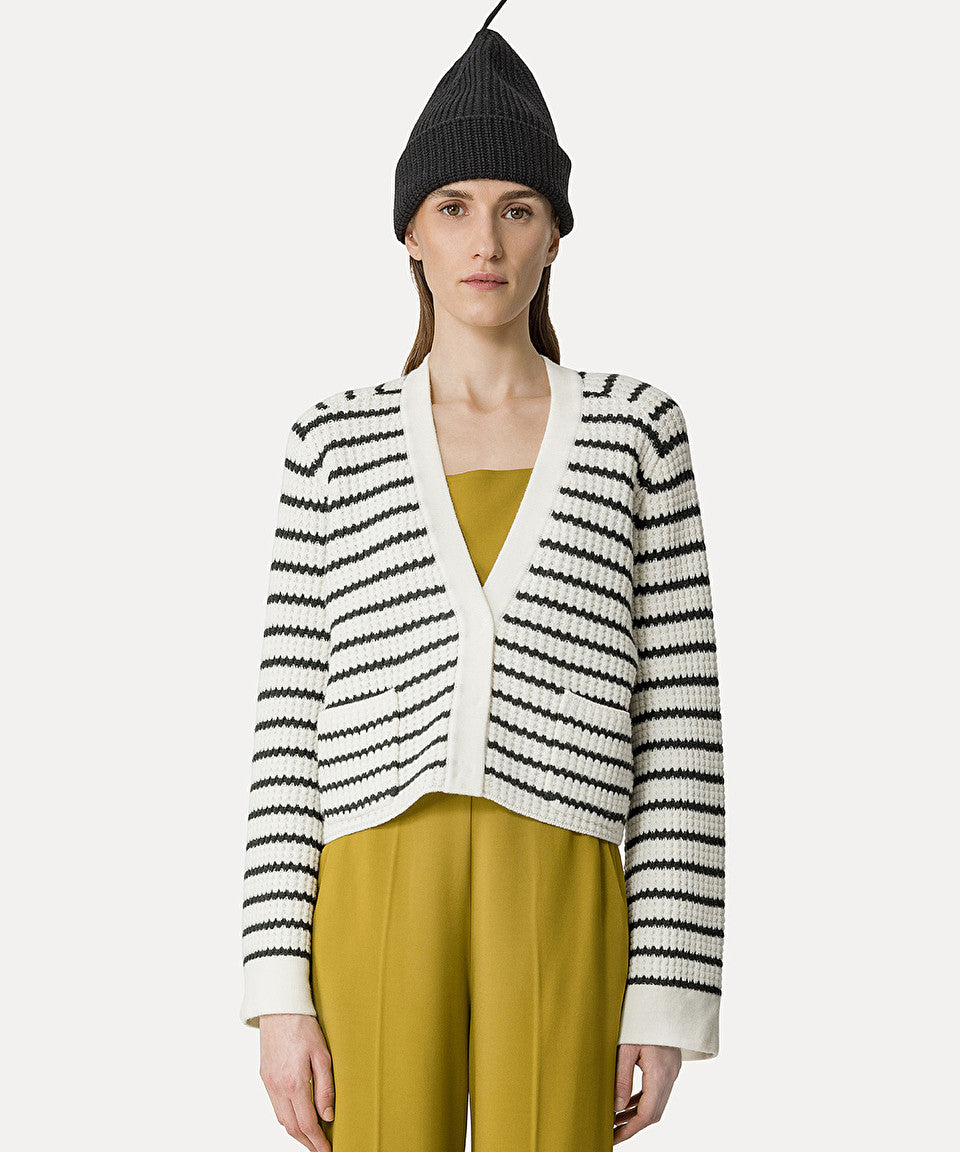 Forte Forte | Merino Striped Cardigan - Bianco