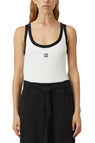 Camilla and Marc | Nora Contrast Bind Scoop Neck Tank - White/Black