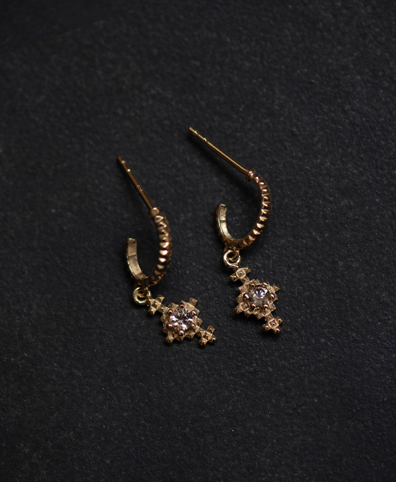 Zoe & Morgan | Indie Earrings - Gold Peach Zircon