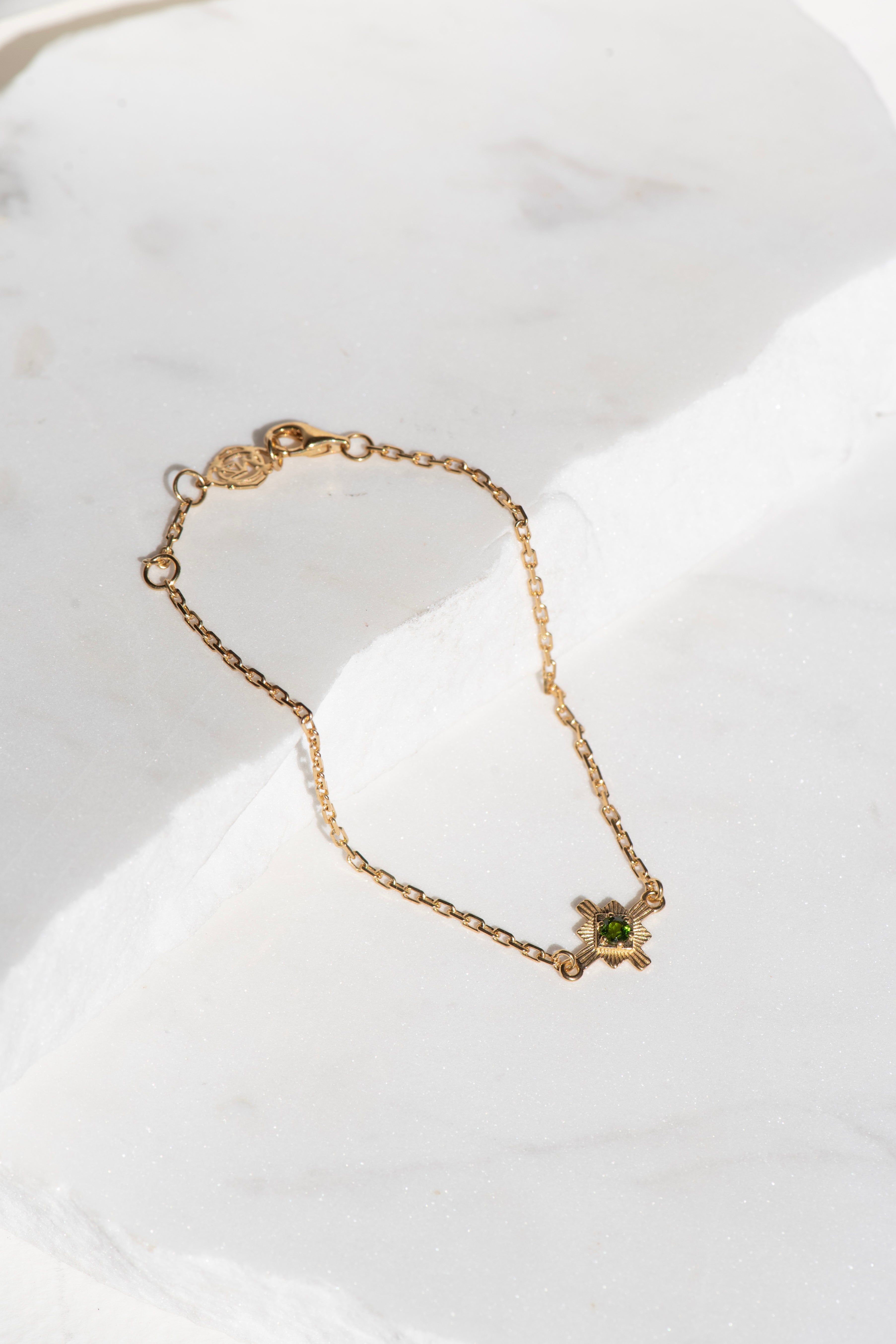 Zoe & Morgan | Inka Bracelet - Gold/Chrome Diopside