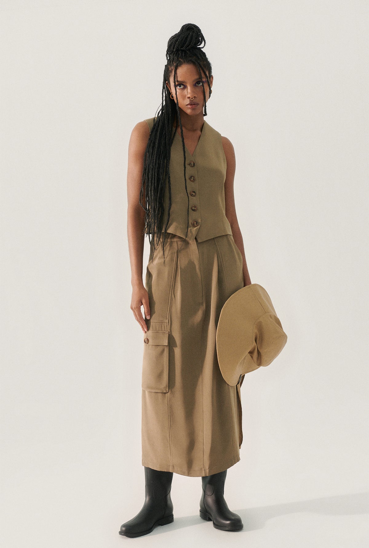 Silk Laundry | Heavy CDC Long Suit Skirt - Cub