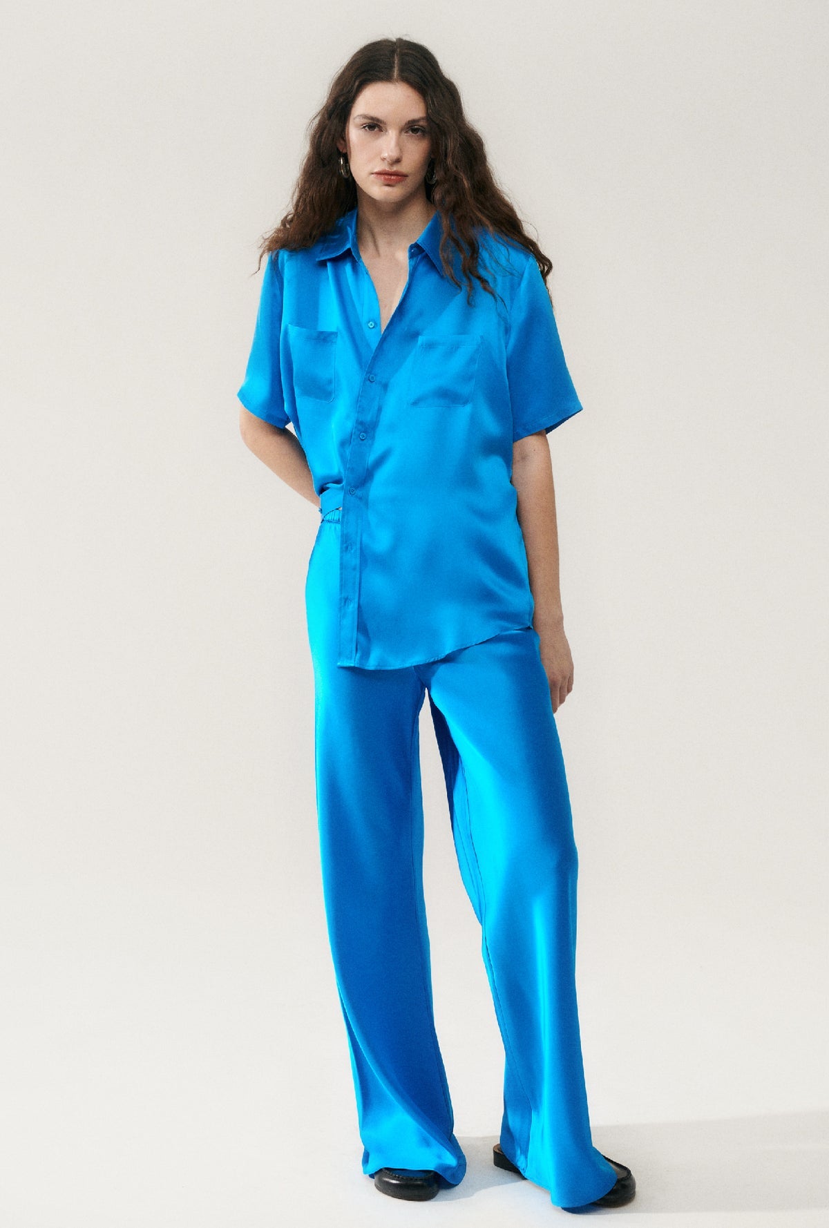 Silk Laundry | Bias Cut Pants - Coast Blue