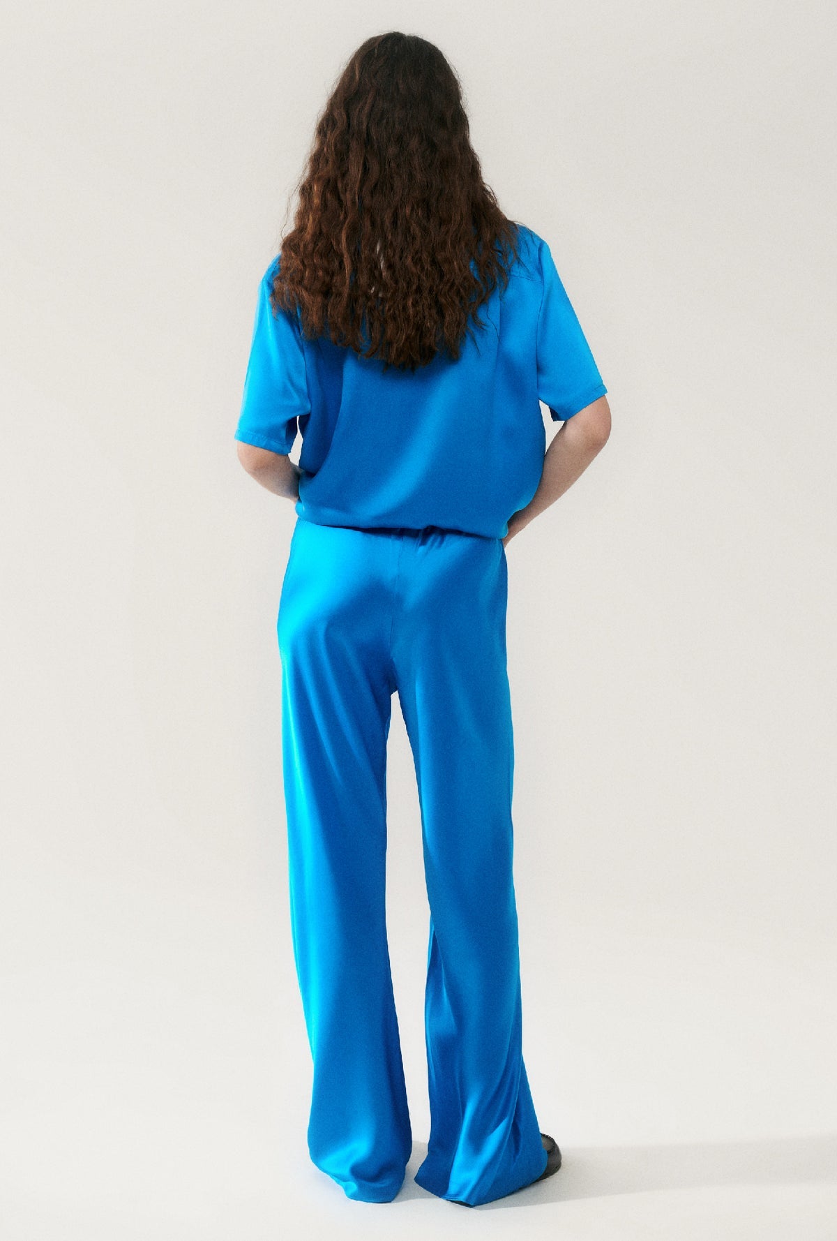 Silk Laundry | Bias Cut Pants - Coast Blue