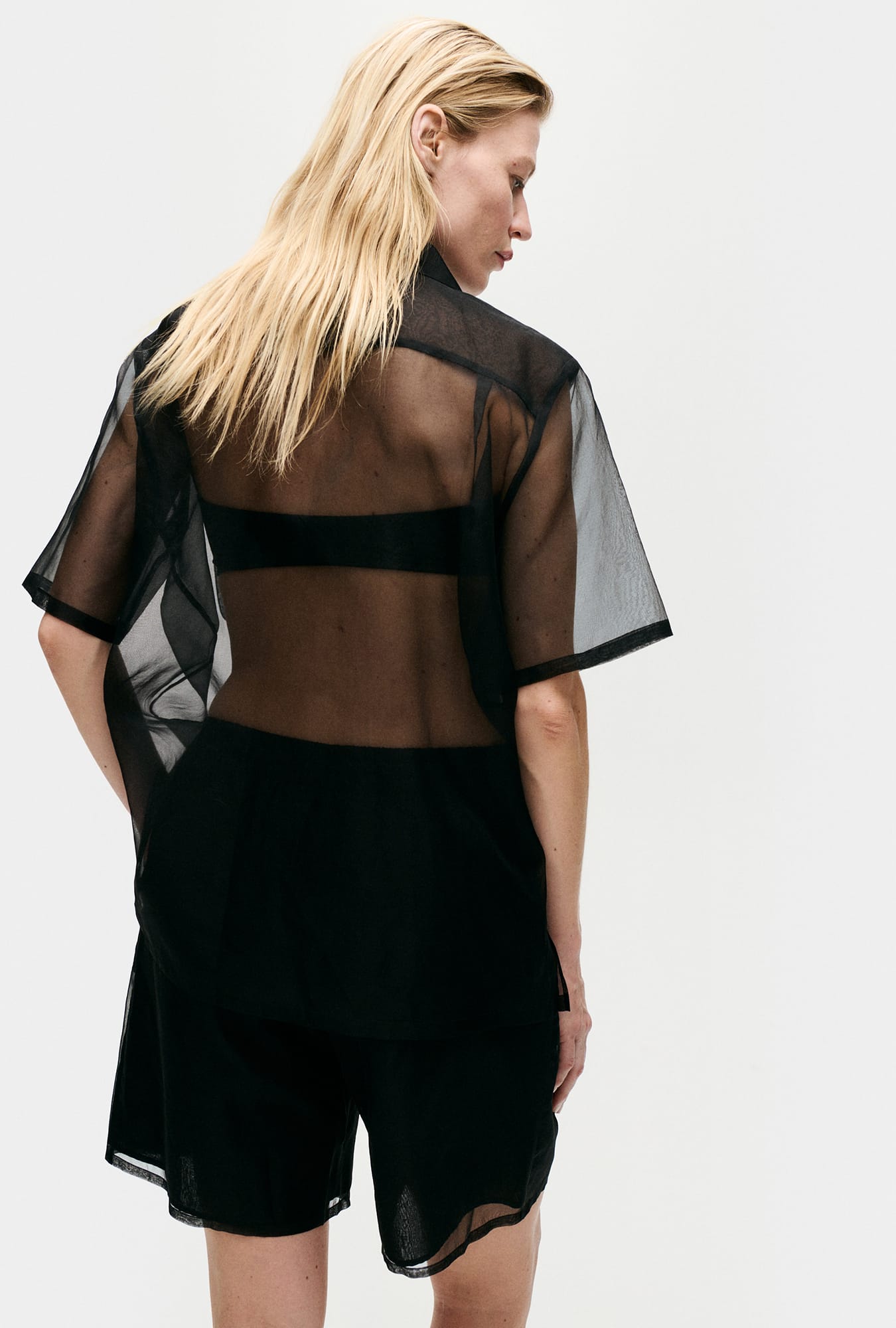 Silk Laundry | Organza Camp Shirt - Black