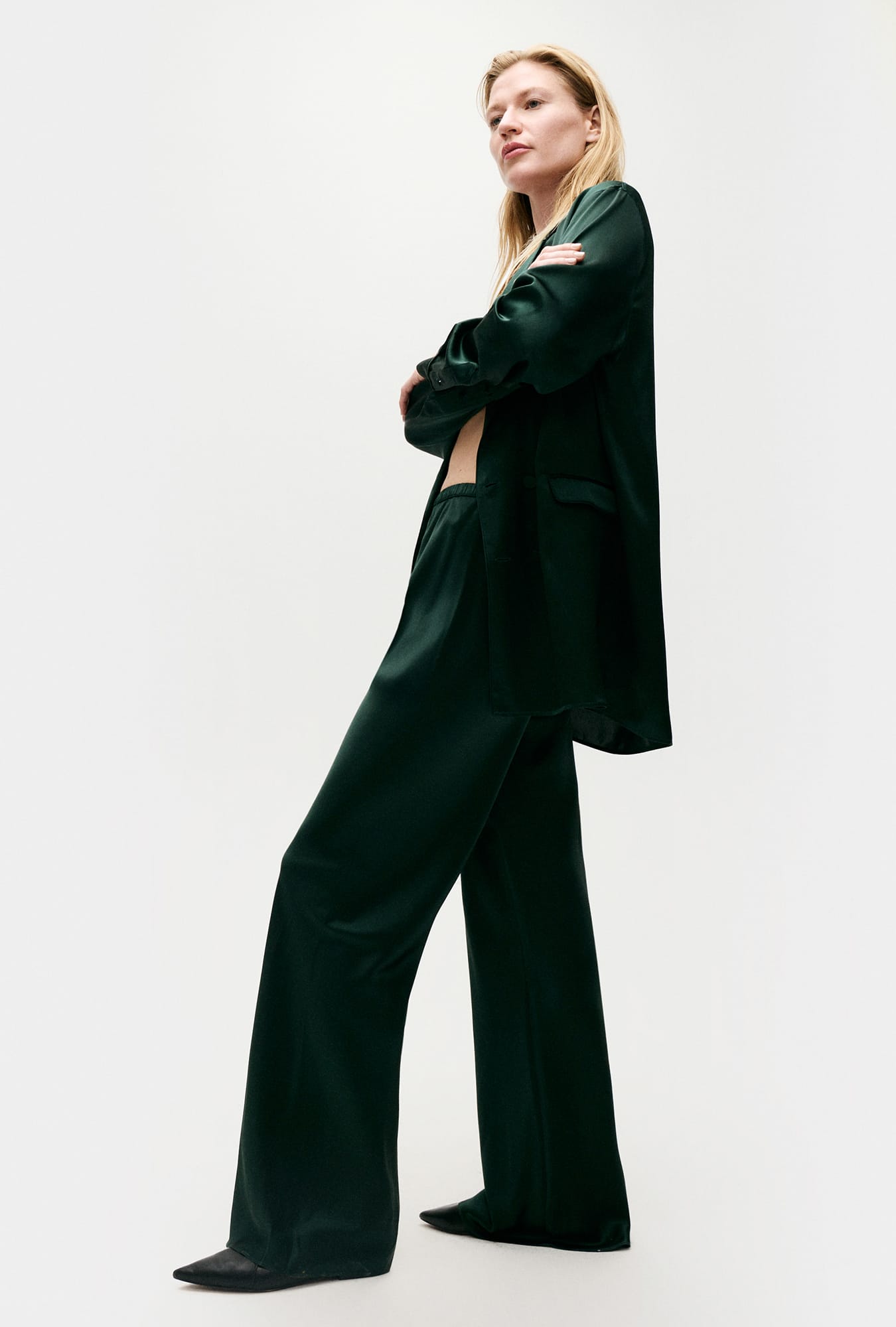 Silk Laundry | Bias Cut Pants - Scarab