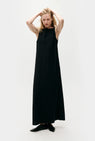 Silk Laundry | Habotai Scoop Back Dress - Black