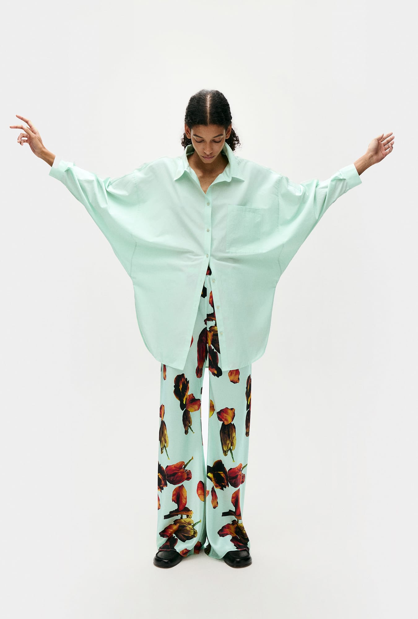 Silk Laundry | Cotton Silk Round Shirt - Dew