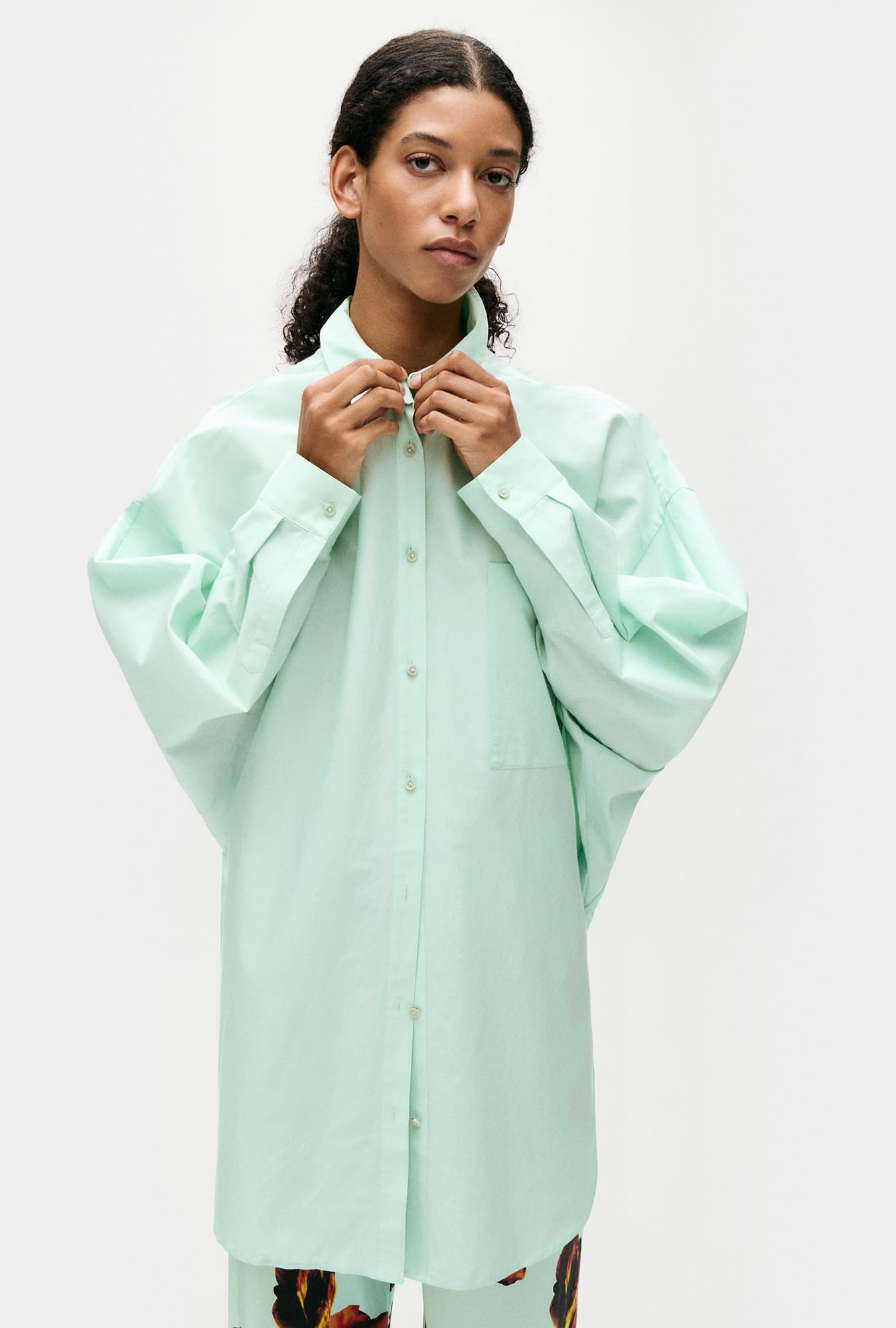 Silk Laundry | Cotton Silk Round Shirt - Dew