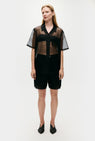 Silk Laundry | Organza Camp Shirt - Black