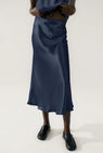 Silk Laundry | Long Bias Cut Skirt - Midnight