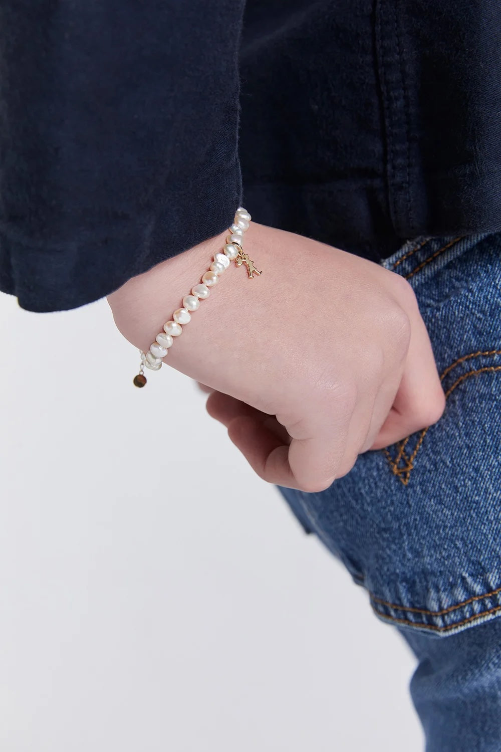 Karen Walker | Mini Girl With Pearls Bracelet - Gold Plated