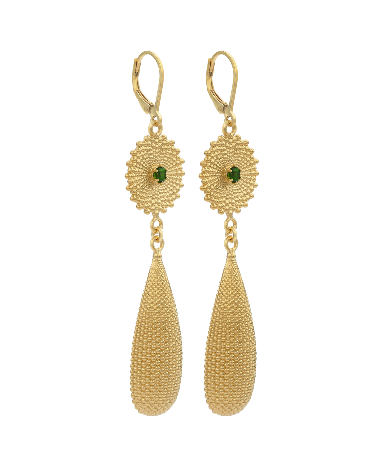 Zoe & Morgan | Sunshine Earrings - Gold/Chrome Diopside