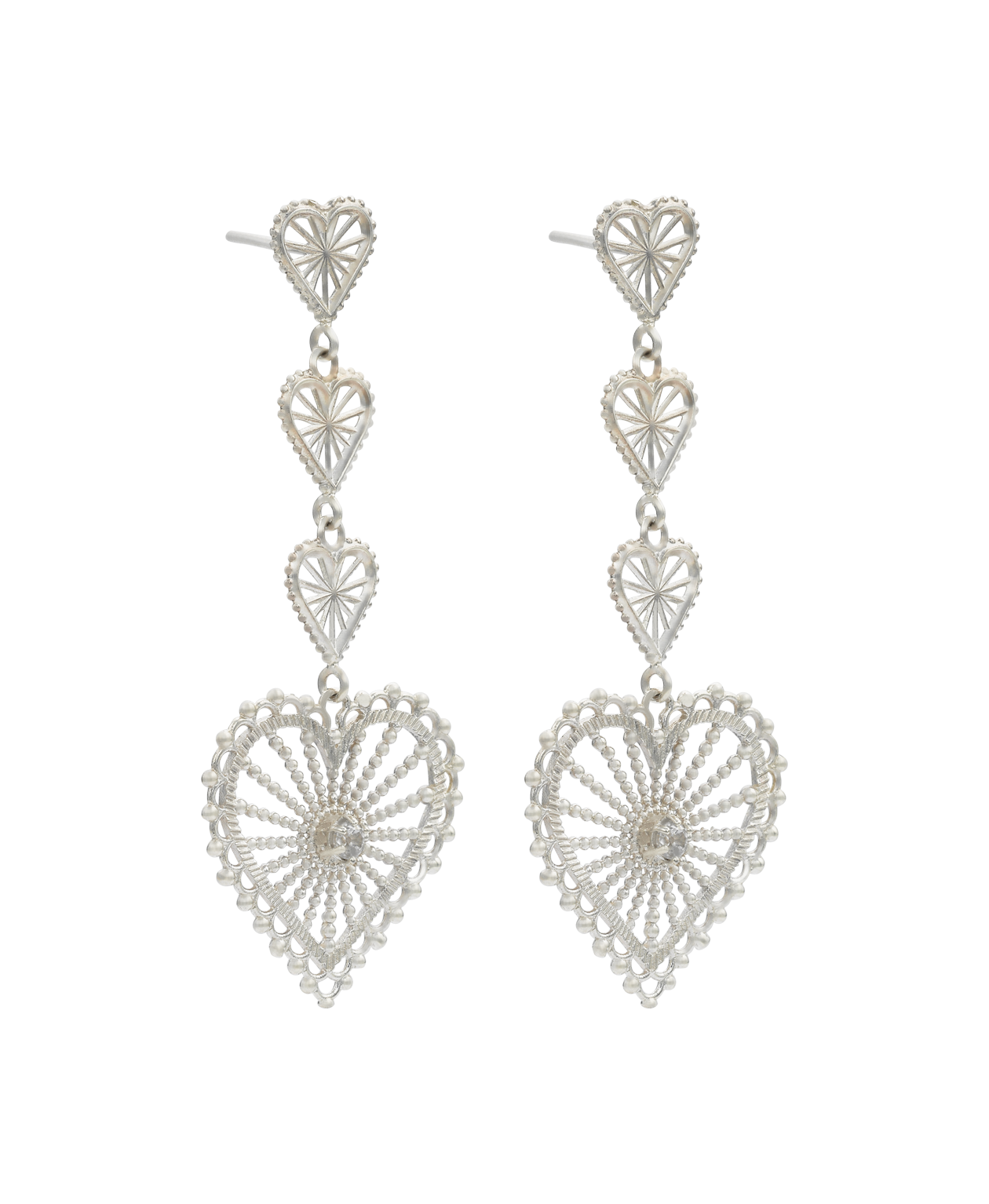 Zoe & Morgan | Mi Amor Earrings - Silver/White Zircon