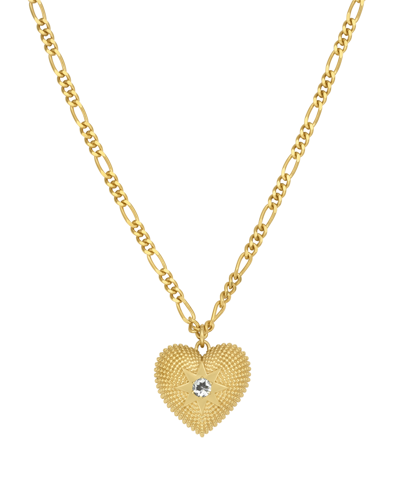 Zoe & Morgan | Brave Heart Necklace - Gold/Aquamarine