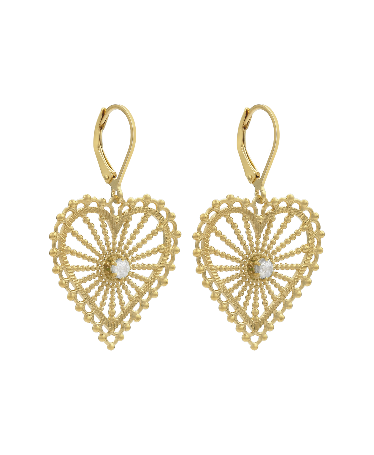 Zoe & Morgan | Amor Earrings - Gold/White Zircon