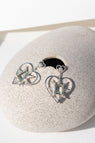 Zoe & Morgan | Shining Heart Earrings - Silver/White Zircon & Green Amethyst