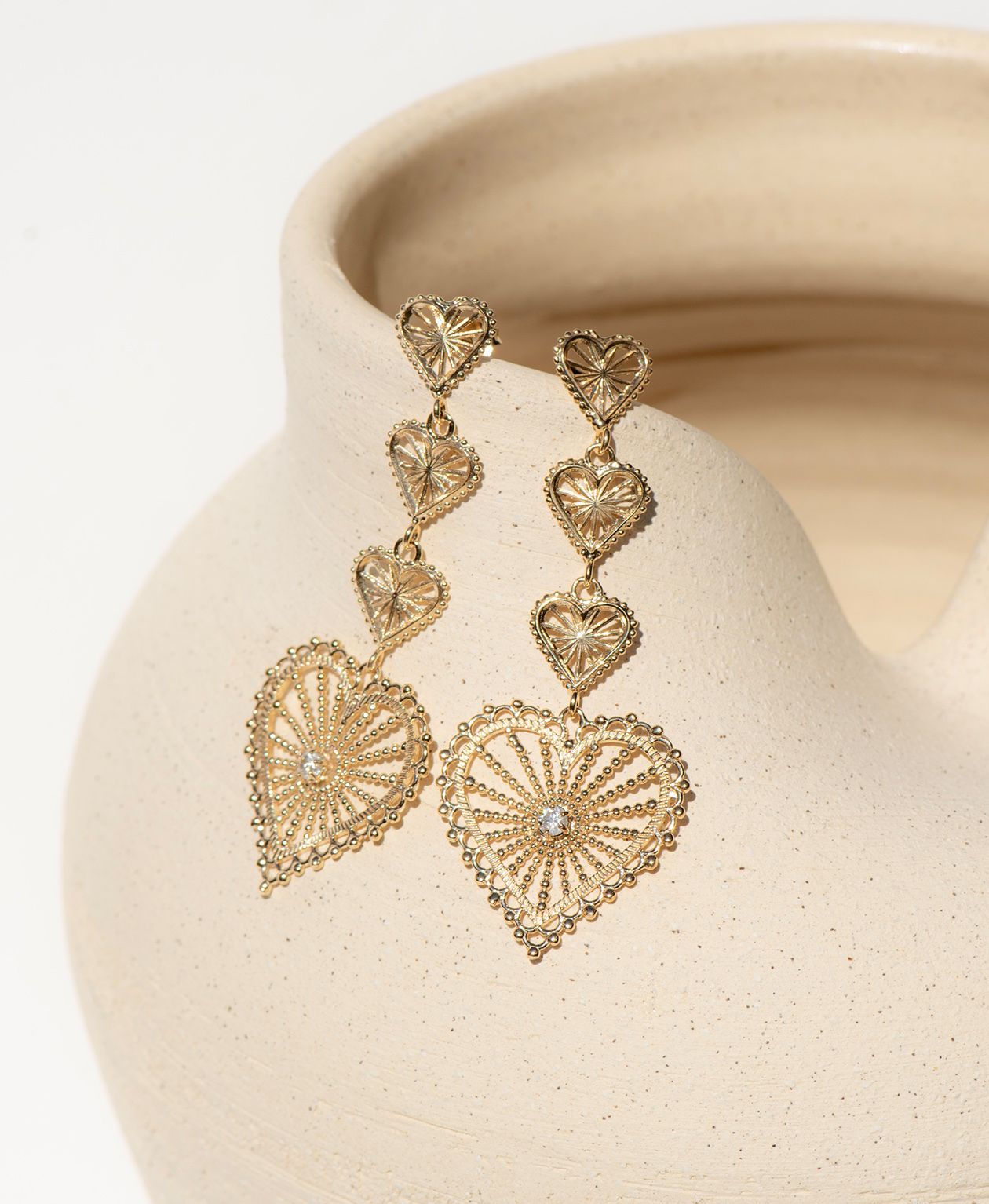 Zoe & Morgan | Mi Amor Earrings - Gold/White Zircon