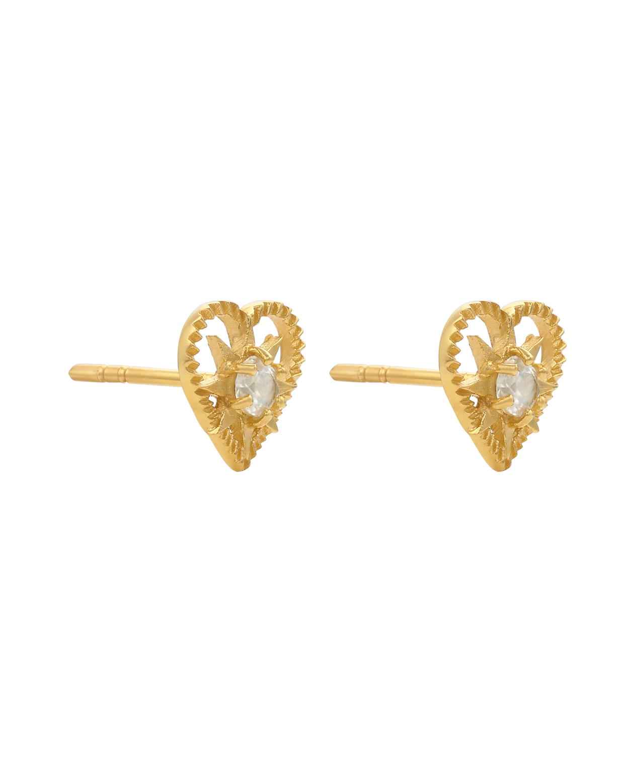 Zoe & Morgan | Kind Heart Earrings - Gold/White Zircon