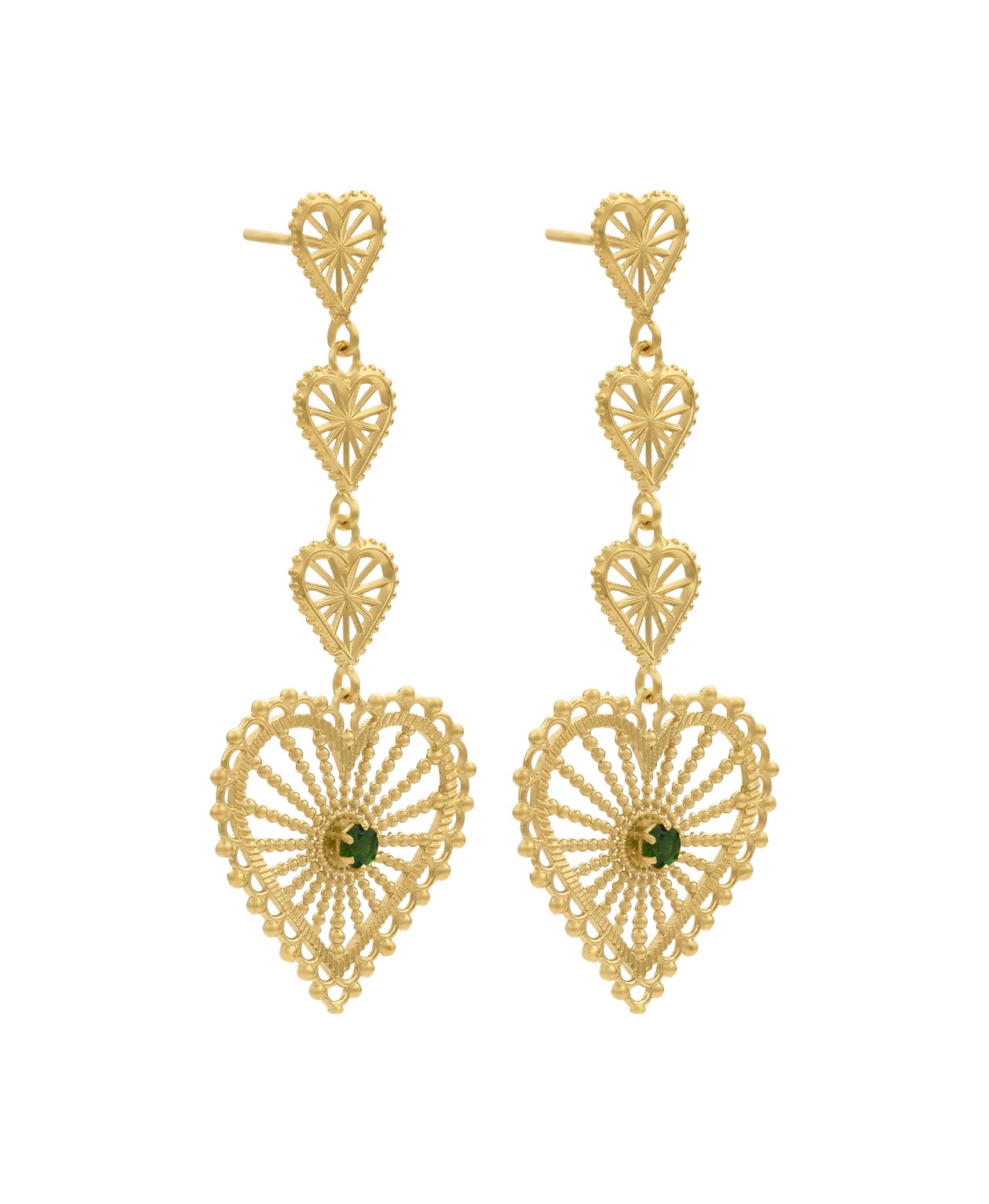 Zoe & Morgan | Mi Amor Earrings - Gold/Chrome Diopside