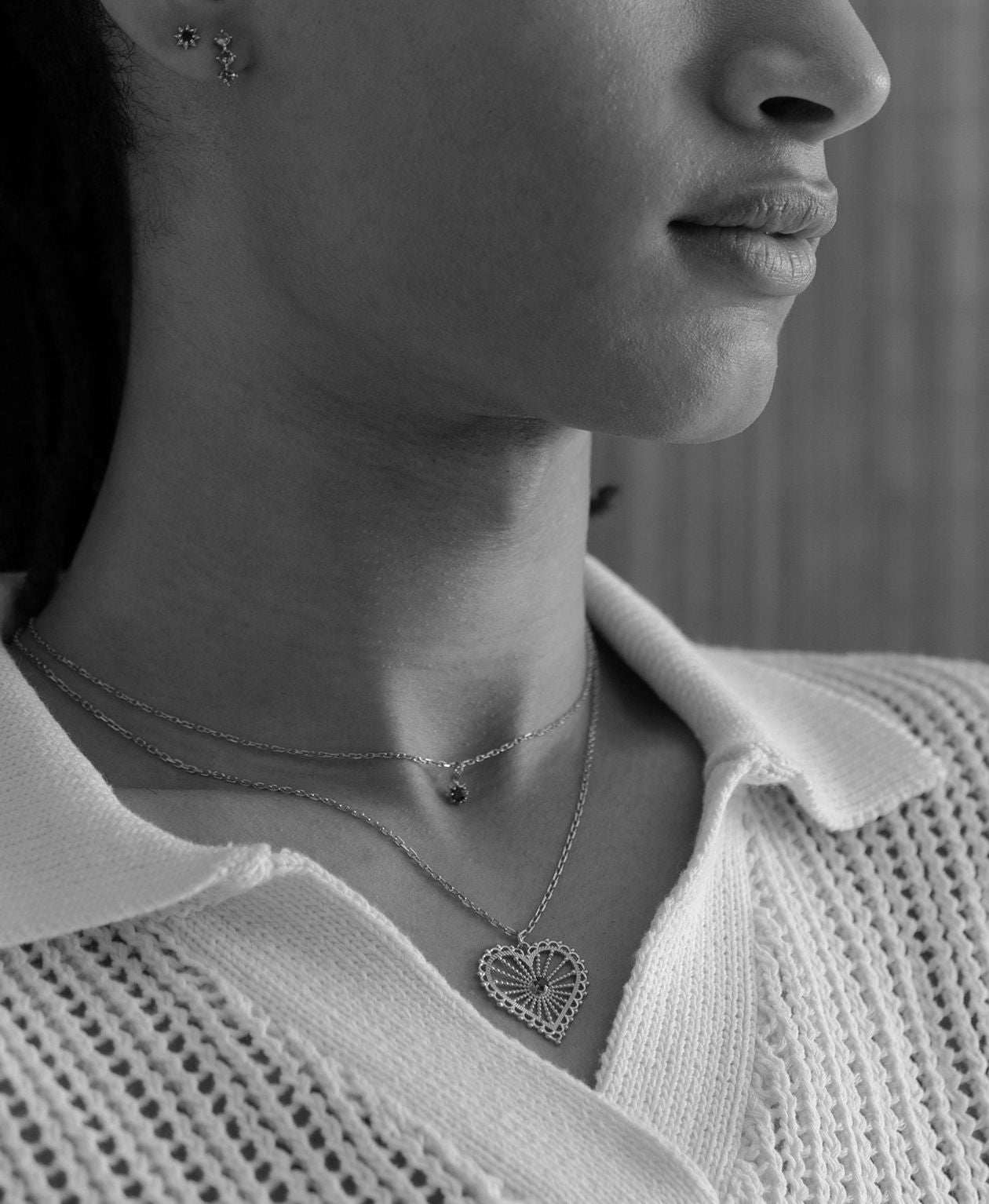 Zoe & Morgan | Amor Necklace - Silver/White Zircon