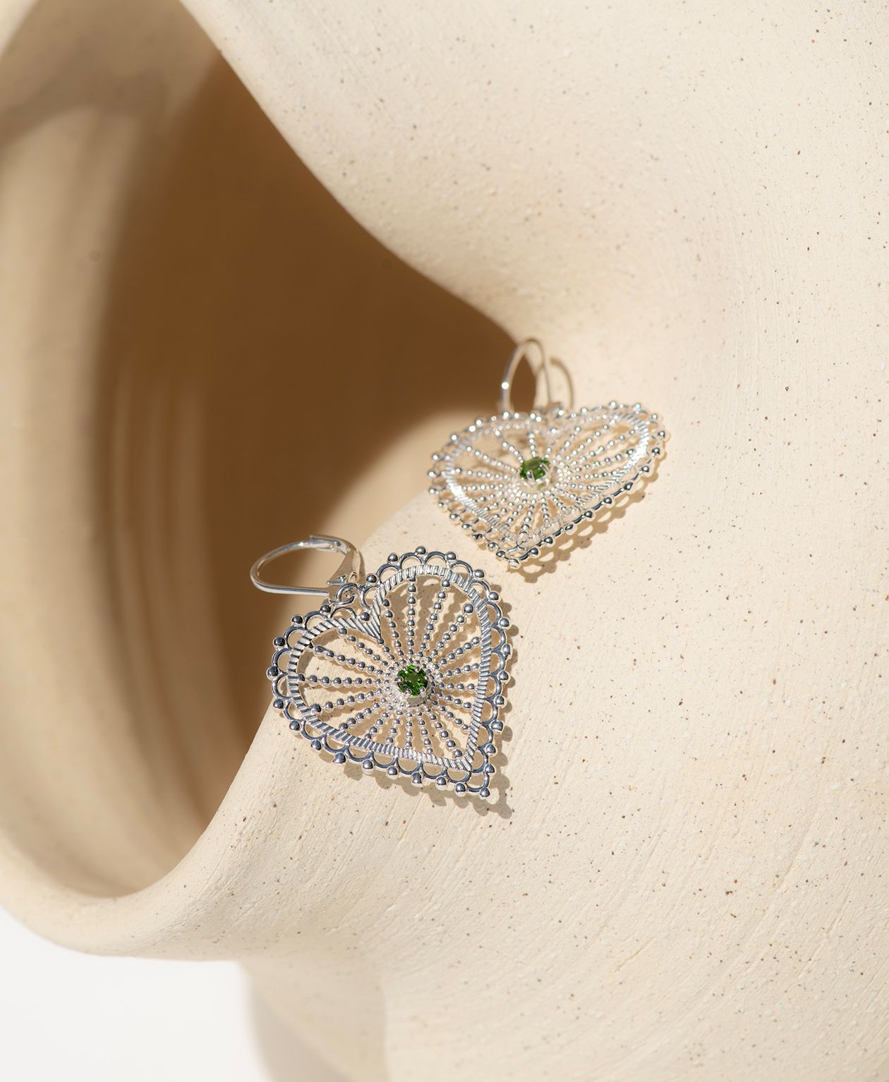 Zoe & Morgan | Amor Earrings - Silver/Chrome Diopside